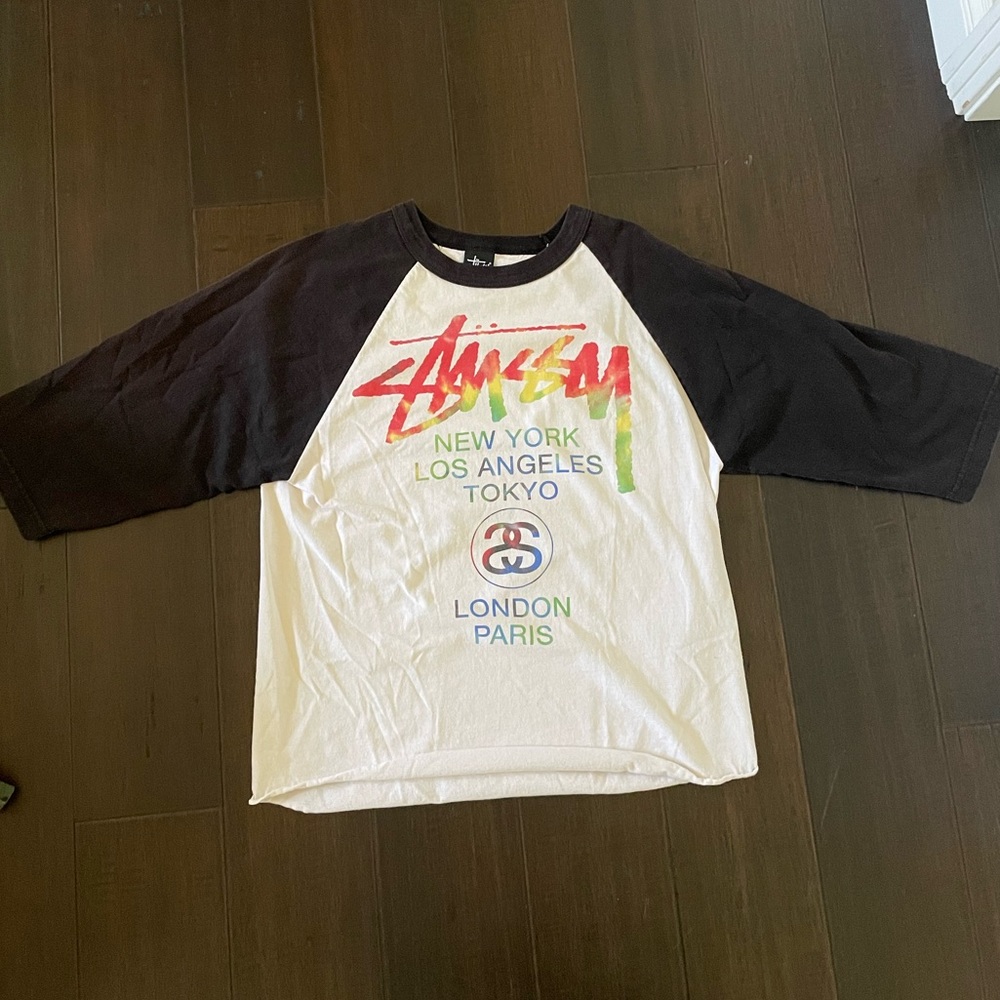 Stussy tie dye baseball t shirt